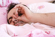 Young man sleeping .