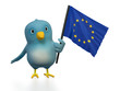 Blue bird ("Bluebert") with the flag of Europe
