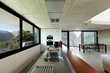 beautiful modern house in cement, interior, open space
