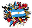 Argentina flag graffiti may revolution pop art illustration Argentina flag graffiti may revolution pop art illustration