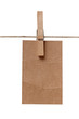 clothes peg and note paper on clothes line rope