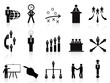 black management icons set