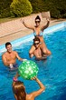 Happy people playing in swimming pool