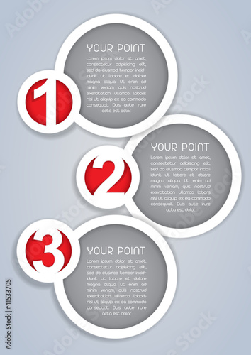 Vector: One, Two, Three, Circular progress labels in white One, Two, Three, Circular progress labels in white