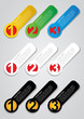 Set of One, Two, Three Vector Labels