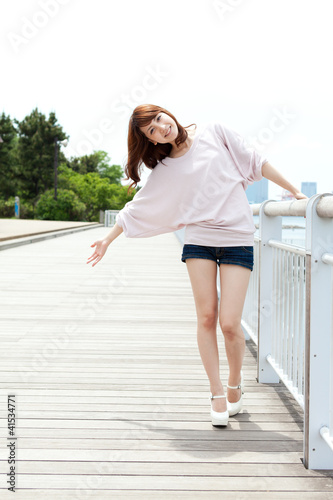 Photo: Beautiful young women of summer. Portrait of asian Beautiful young women of summer. Portrait of asian