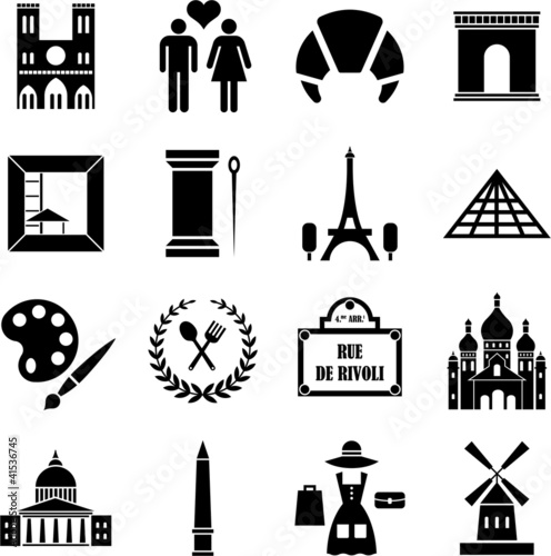 Vector: Paris icons Paris icons