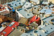 Panoramic view of roof houses of European old town Panoramic view of roof houses of European old town