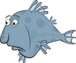 Deep-water fish. Cartoon