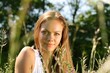 beautiful young woman in the nature