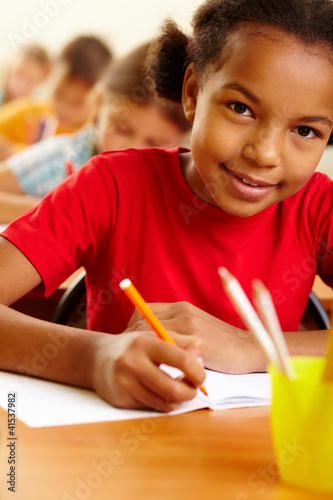 Photo: Diligent pupil Diligent pupil