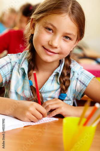 Photo: Happy schoolgirl Happy schoolgirl