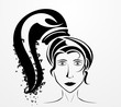 silhouette of a woman's face