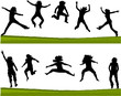 silhouettes long jump people silhouettes long jump people