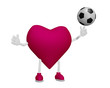 Heart training football heart health sport concept