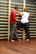 Photo: pregnant woman + child birth instructor at gym ladder pregnant woman + child birth instructor at gym ladder