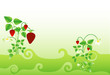 Background with strawberry motif, place for text, vector