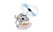 Cartoon Robot helicopter, outer space set (illustration) Cartoon Robot helicopter, outer space set (illustration)