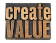 create value text in wood type