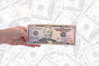 hand holding a dollar bill, business studio photo hand holding a dollar bill, business studio photo