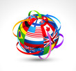 World flags sphere. Vector illustration