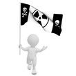 Atomkraftgegner zeigt Flagge