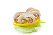 boiled octopus with lemon slice