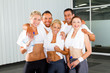 group of fitness people portrait in gym