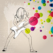 Vector illustration of a rock musician playing guitar