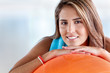 Photo: Woman with a pilates ball Woman with a pilates ball