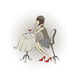 Woman in restaurant