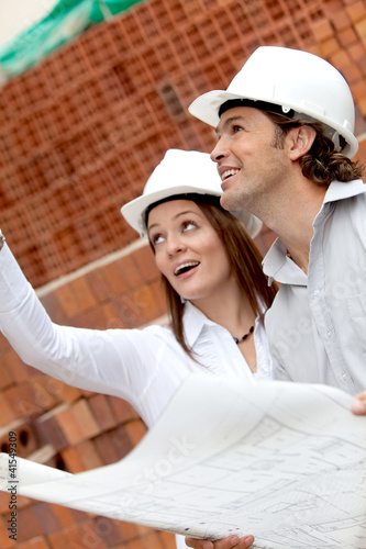 Photo: Engineers at a construction site Engineers at a construction site