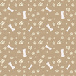 Background with dog paw print and bone