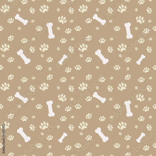 Vector: Background with dog paw print and bone Background with dog paw print and bone
