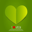 Green Paper Heart
