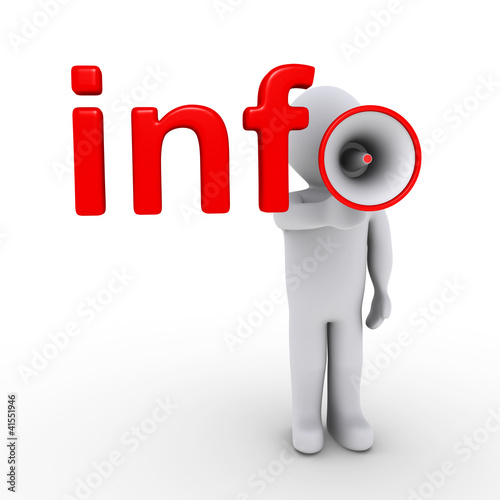 Illustration: Comleting info with megaphone Comleting info with megaphone