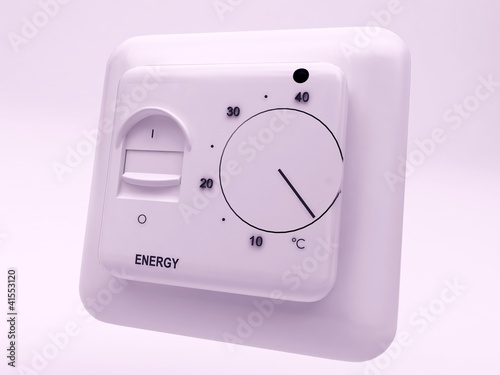 Illustration: Domotica riscaldamento interruttore componente elettrico Domotica riscaldamento interruttore componente elettrico