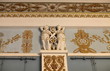 Fragment of the ancient palace interior the wall and molding