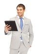 happy man with tablet pc computer