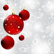 christmas ball on abstract winter gray