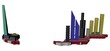 abstract skyscrapers on Malaysia map flag illustration