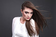 Photo: beauty woman in a white dress. beauty woman in a white dress.