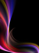 Gentle colorful wave on black background Gentle colorful wave on black background
