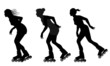 rollerskating silhouettes - vector rollerskating silhouettes - vector