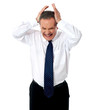 Aged businessman in depression