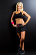 young happy fitness woman on black background young happy fitness woman on black background