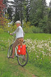 Senior lady cyclist, also available in horizontal.