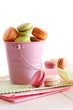 Photo: Delicious French Macaroons on table Delicious French Macaroons on table