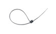 loop shape black plastic cable tie on white loop shape black plastic cable tie on white