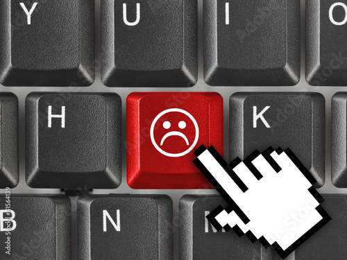Illustration: Computer keyboard with smile key Computer keyboard with smile key